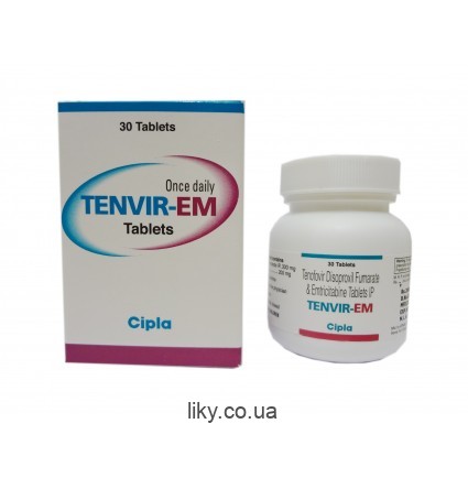 Тенвір-ЕМ ( Tenvir-EM ) тенофовір 300мг+емтрицитабін 200мг, №30 (Truvada )