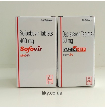 Софовир (Sofovir) софосбувир 400мг и Даклахеп (Daclahep) даклатасвир 60мг, №28