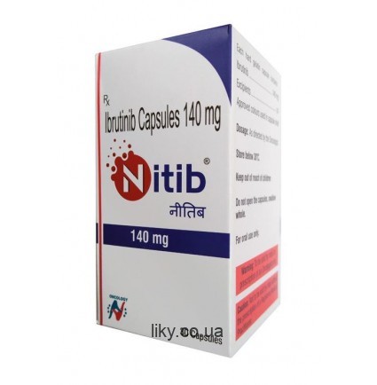 Нитиб (Nitib) ибрутиниб 140мг, №30  (Inbruvica)